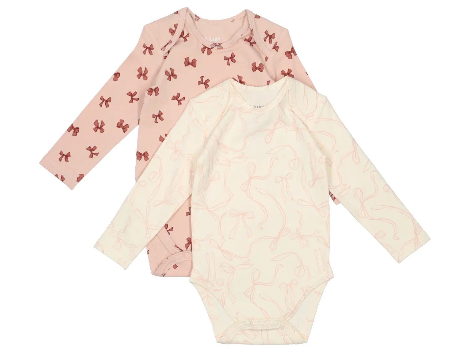 Wibra body neonato in cotone 2 pezzi a maniche lunghe