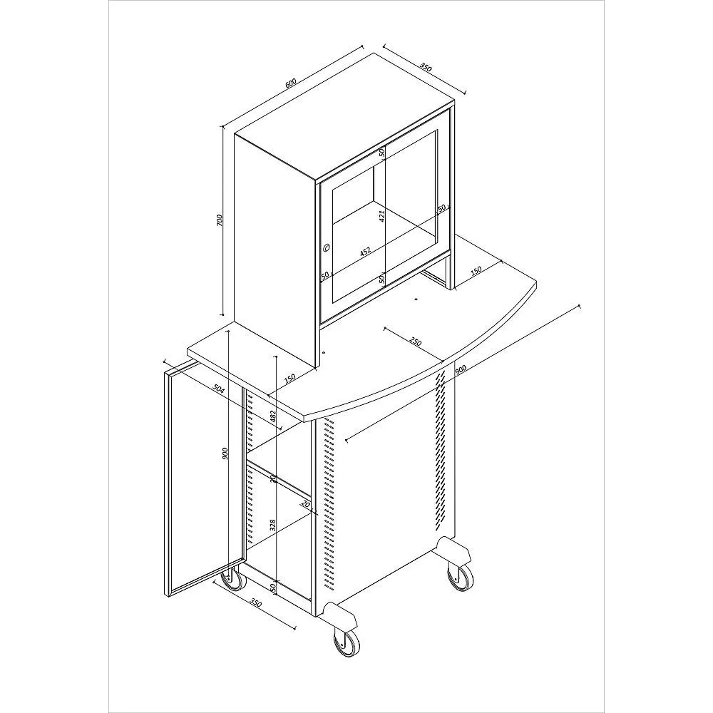Kaiserkraft Eurokraft Basic Armadio computer acciaio ventilato