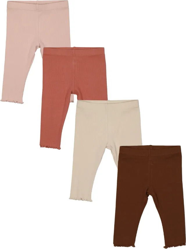 Wibra leggings neonato a coste in cotone elasticizzato