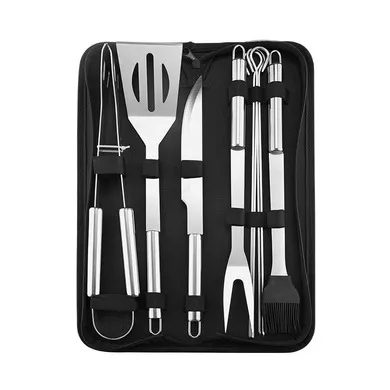 ADAMANTA 357 set utensili barbecue acciaio 9 pezzi