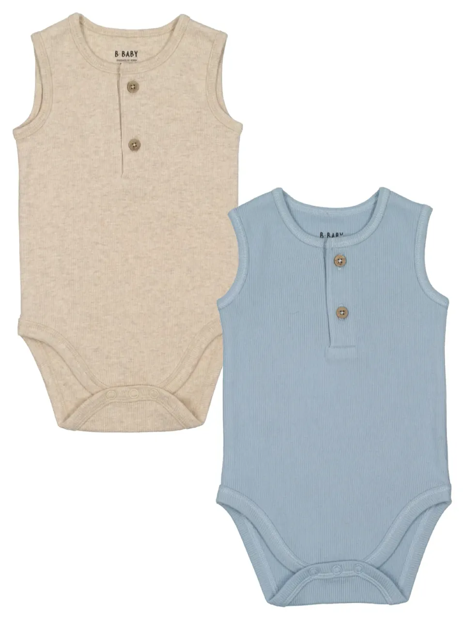 Wibra Pagliaccetto Neonato Henley Costina Cotone Smanicato