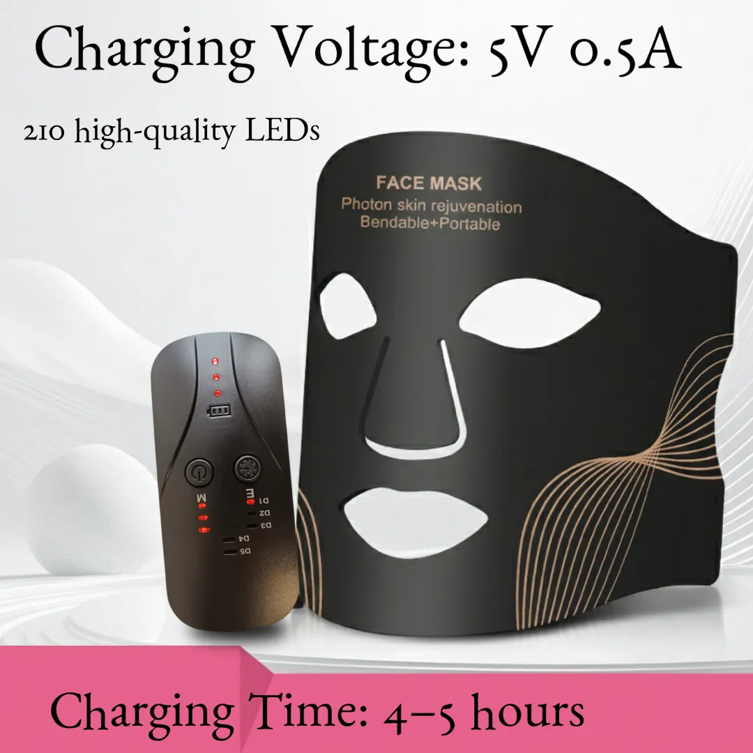 ADAMANTA 7054 Maschera LED Viso 7 Colori Silicone
