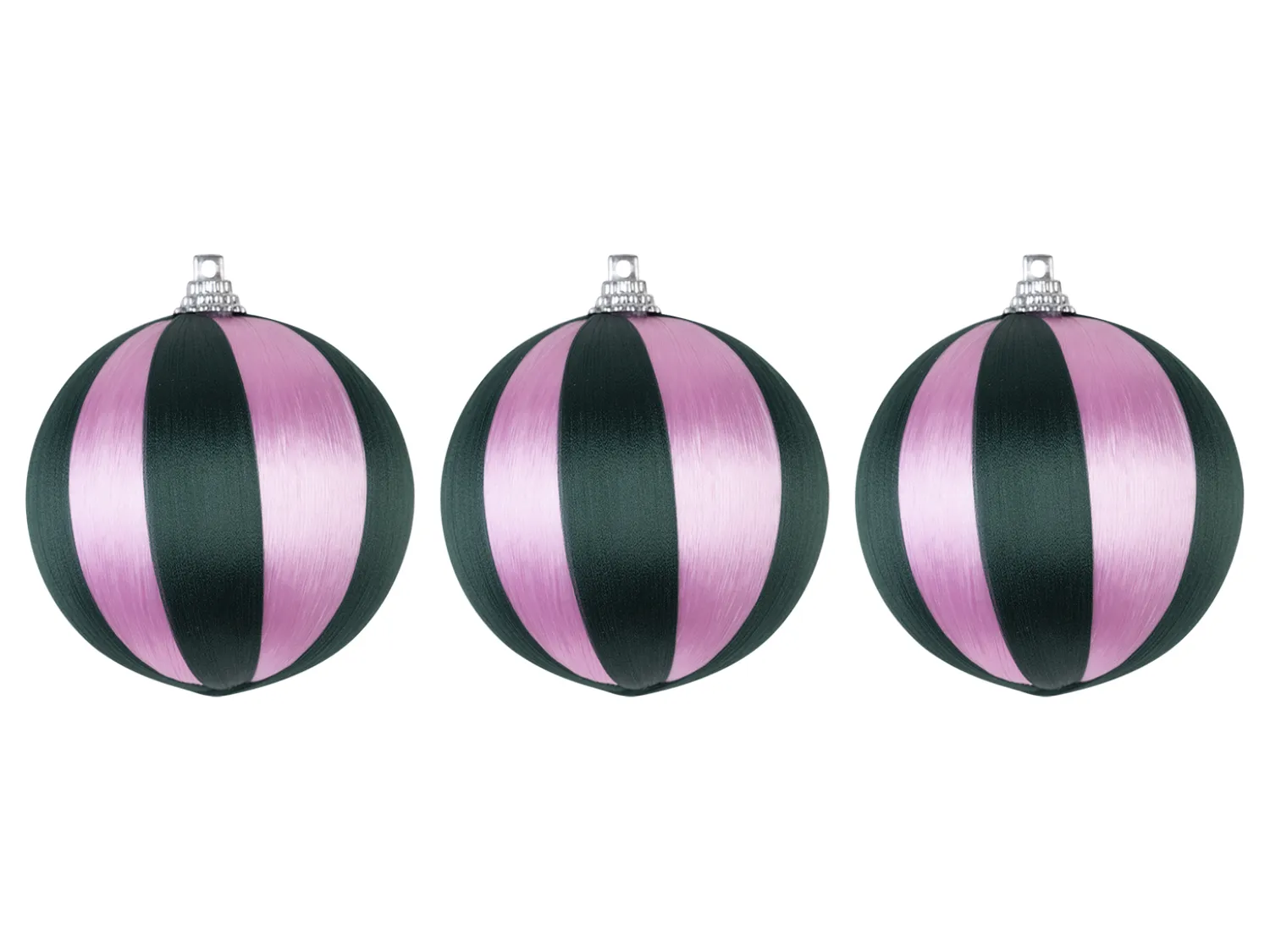Wibra palline Natale righe 6,5 cm 3 pezzi