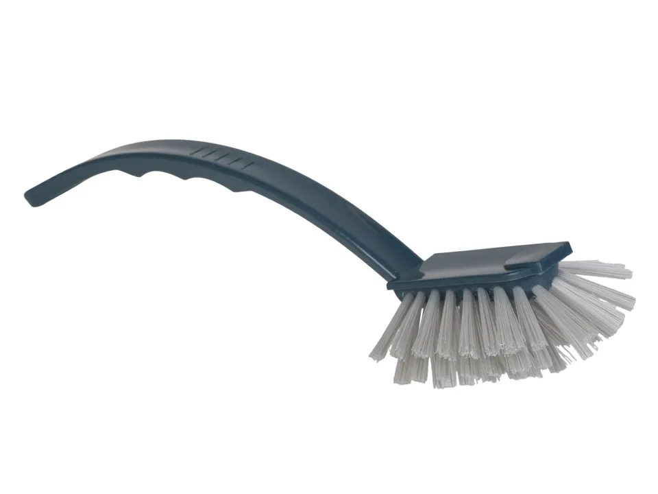 Wibra spazzola piatti 23 cm grigia manico curvo