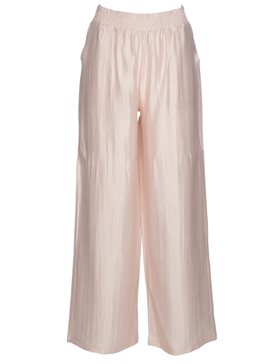 Wibra pantalone metallizzato wide leg donna elastico