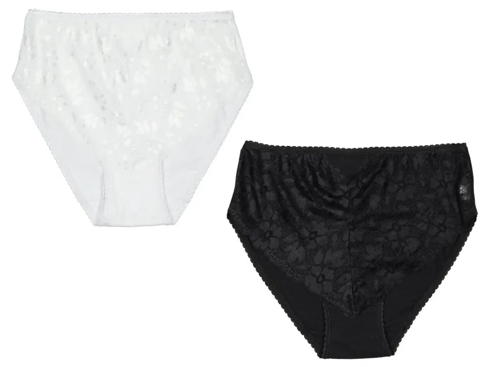 Wibra slip donna cotone con pizzo modello classico
