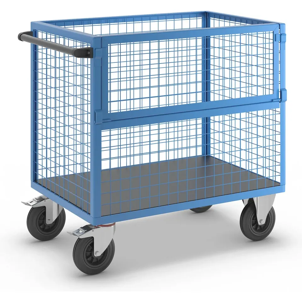 Eurokraft Pro carrello a cassone acciaio 500 kg ruote gomma