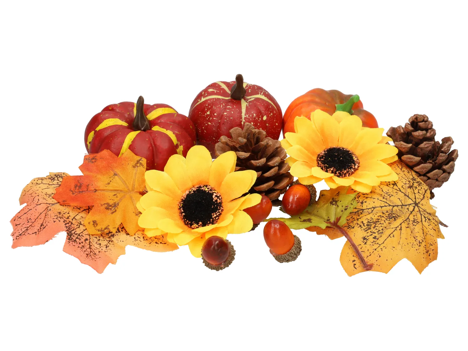 Wibra decorazione autunnale 15 cm foglie e zucche