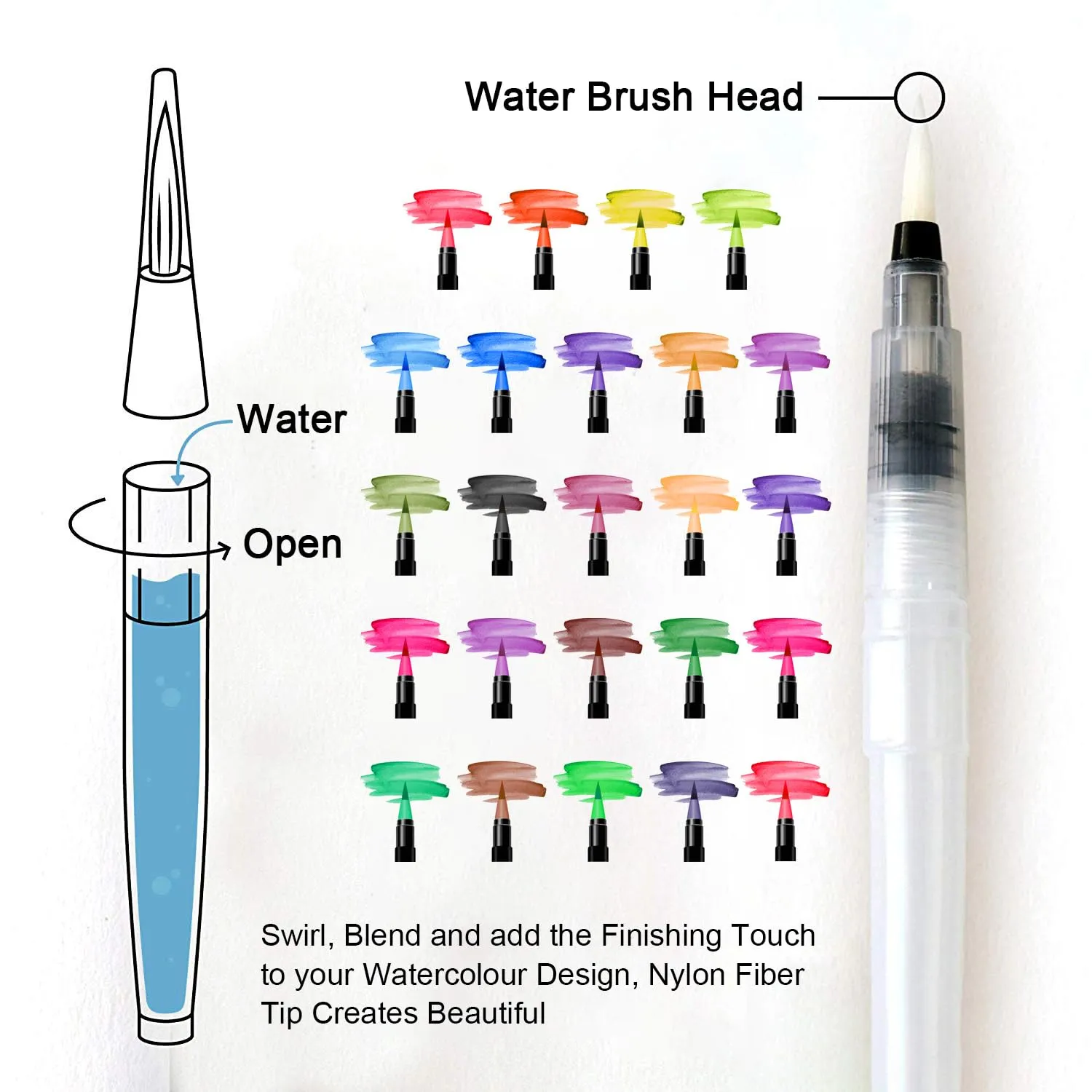 Amteker Brush Pen Lettering pennarelli acquerello 24 pezzi
