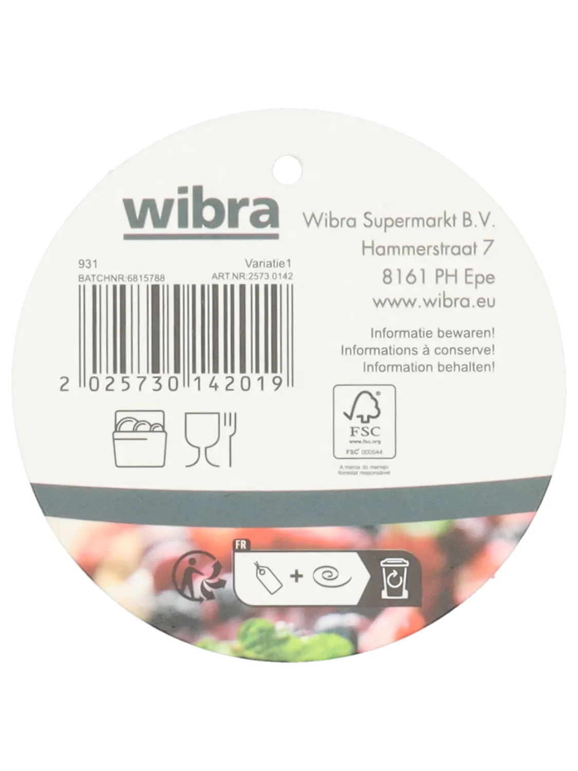 Wibra Spatola Silicone Manico Legno 22,7 cm Beige