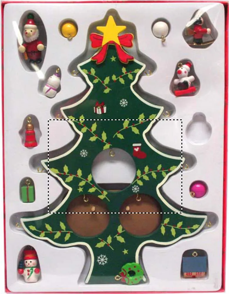 3BPRO CX1278-09 Albero Natale Legno 22 cm 12 Decori