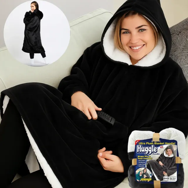 ADAMANTA Ultra Plush Huggle Hoodie Blanket 2252 coperta con cappuccio in pile