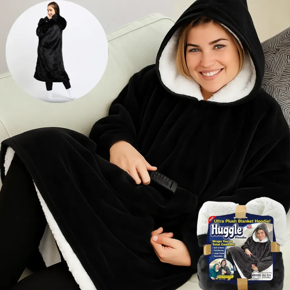 ADAMANTA Ultra Plush Huggle Hoodie Blanket 2252 coperta con cappuccio in pile