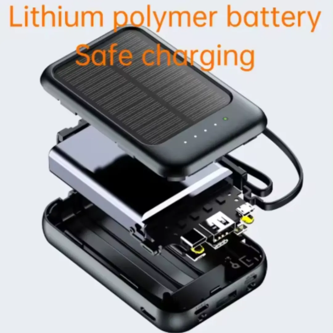 ADAMANTA 7019 power bank solare 8000mAh 4 cavi torcia