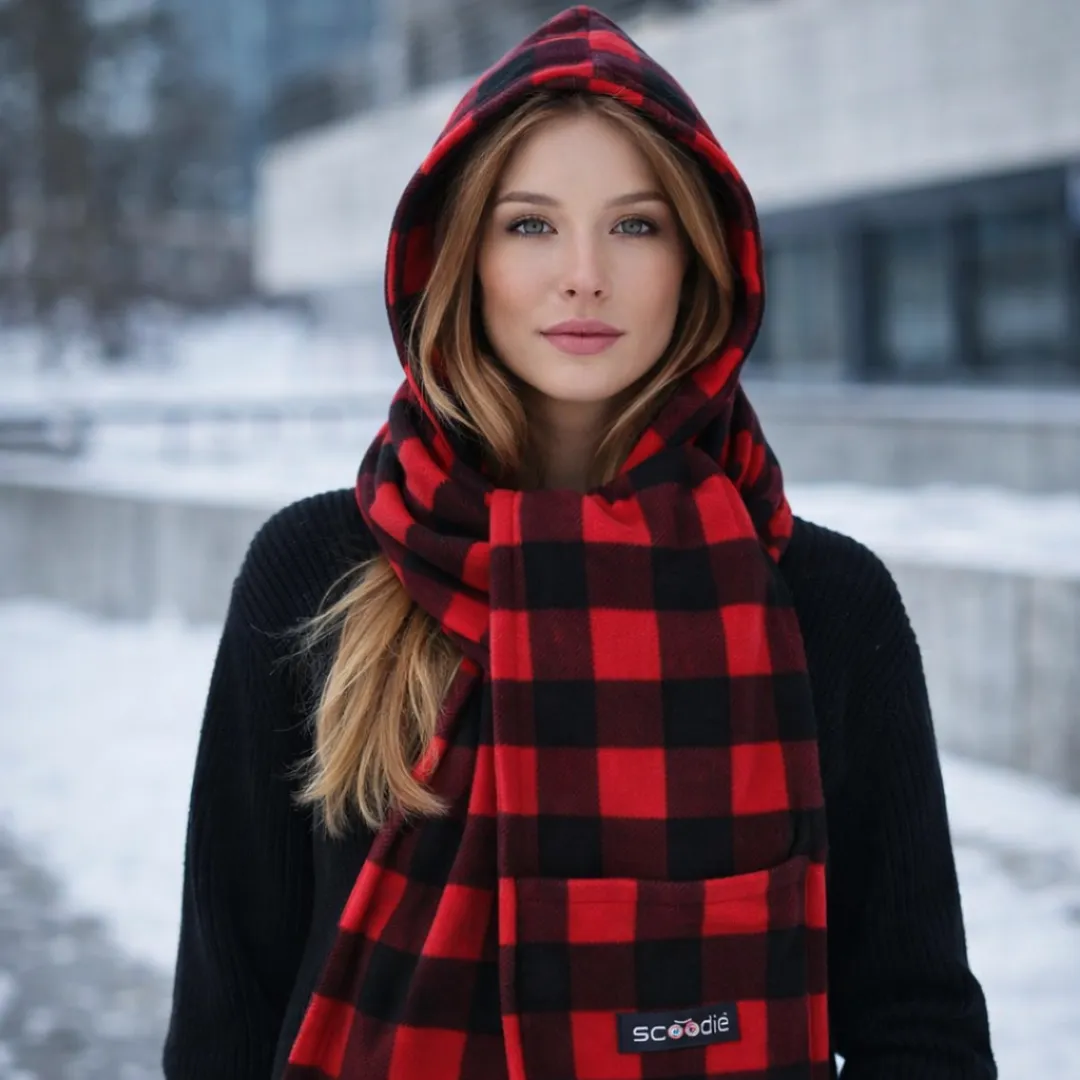 ADAMANTA Scoodie sciarpa con cappuccio removibile in pile