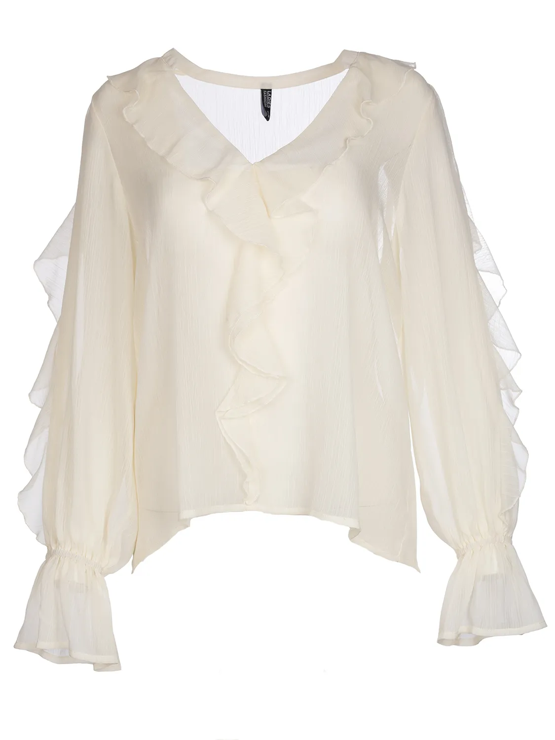 Wibra Ruffle Chiffon camicetta chiffon con volant leggera