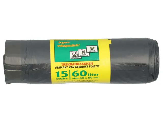 Wibra Komo sacchi spazzatura 60L 15 pezzi con laccio