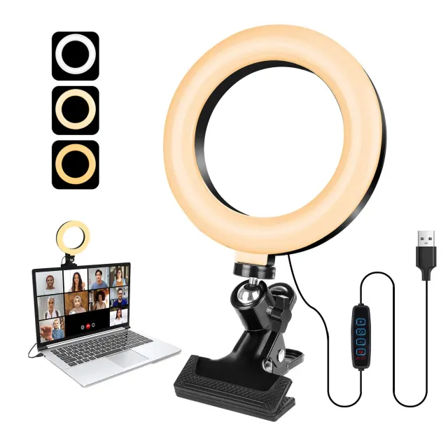 Action luce ad anello 6 pollici selfie USB dimmerabile