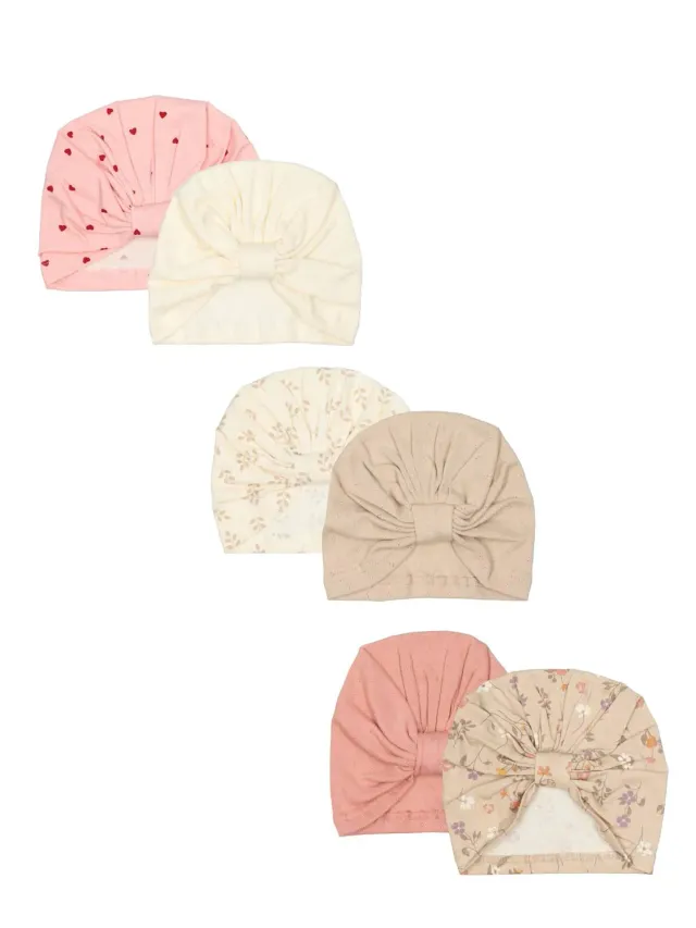 Wibra cappellini neonato turbante cotone 2 pezzi con nodo