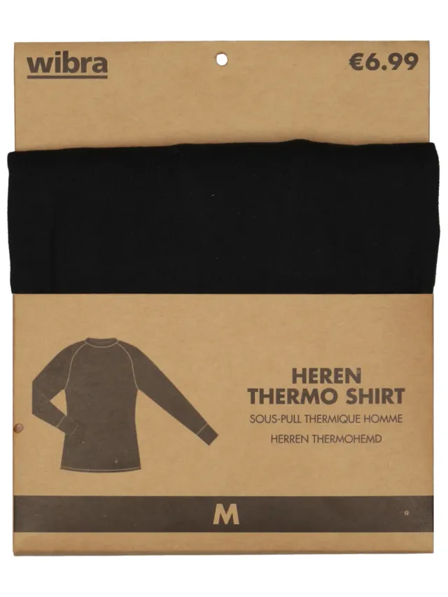 Wibra Maglia Termica Uomo Manica Lunga Nera