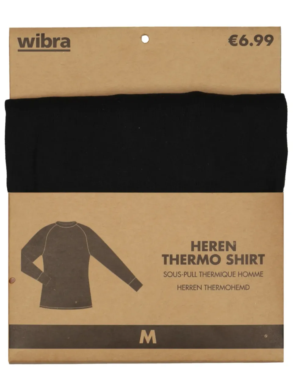 Wibra Maglia Termica Uomo Manica Lunga Nera