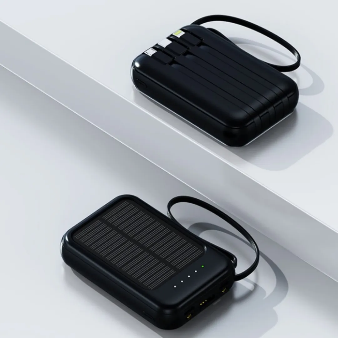 ADAMANTA 7019 power bank solare 8000mAh 4 cavi torcia