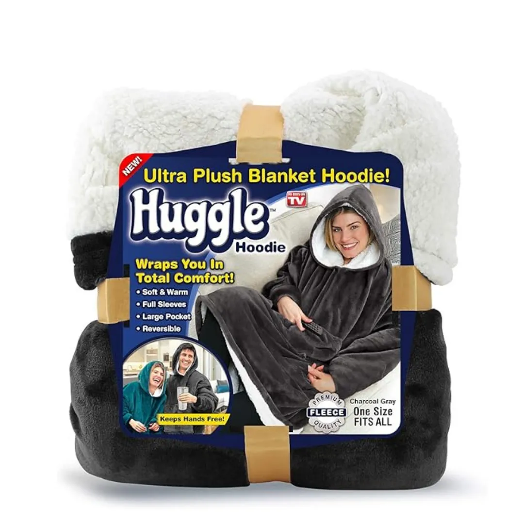 ADAMANTA Ultra Plush Huggle Hoodie Blanket 2252 coperta con cappuccio in pile