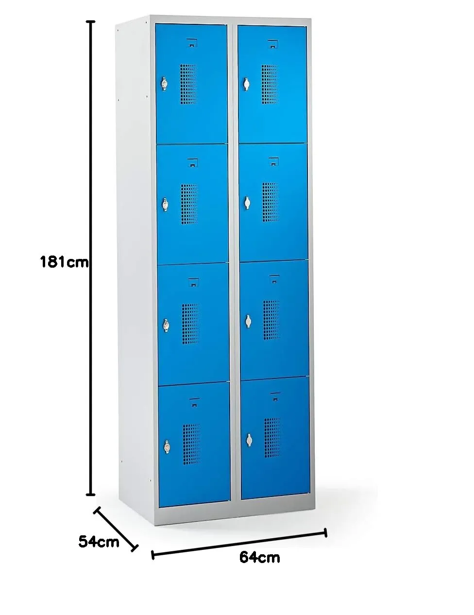 Eurokraft Basic Amsterdam armadietto metallo 4 piani blu