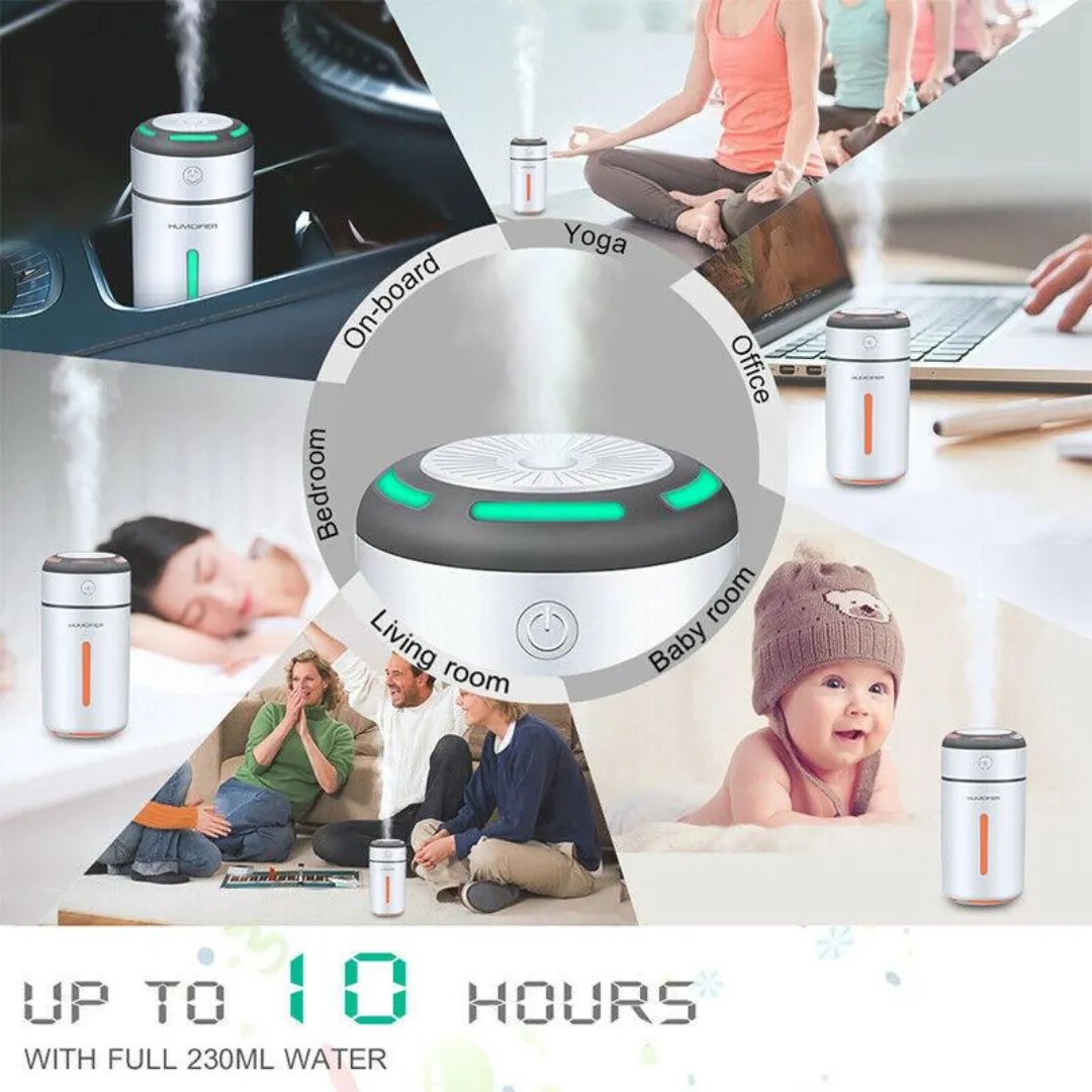 ADAMANTA umidificatore auto 230 ml con LED portatile