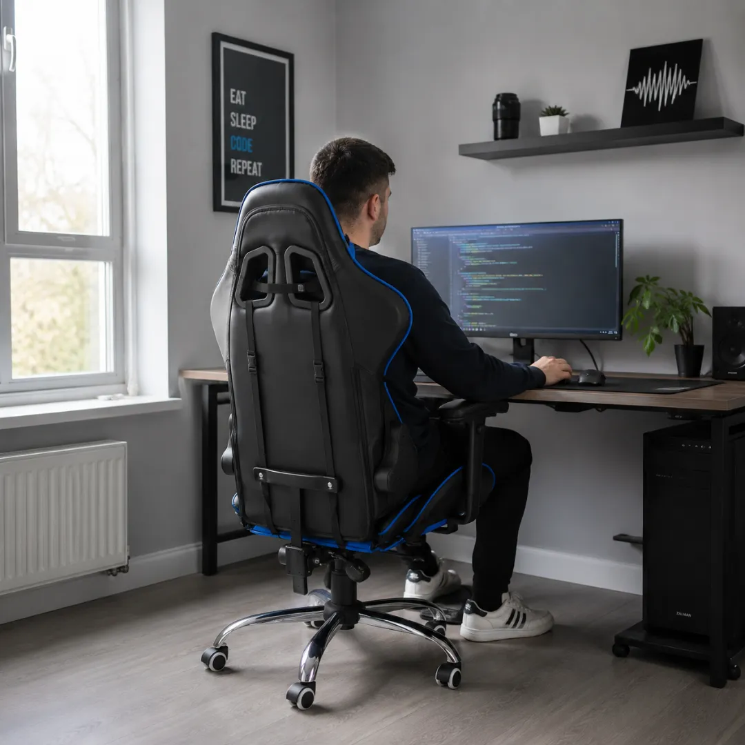ADAMANTA ADM 7082 sedia gaming ergonomica con poggiapiedi