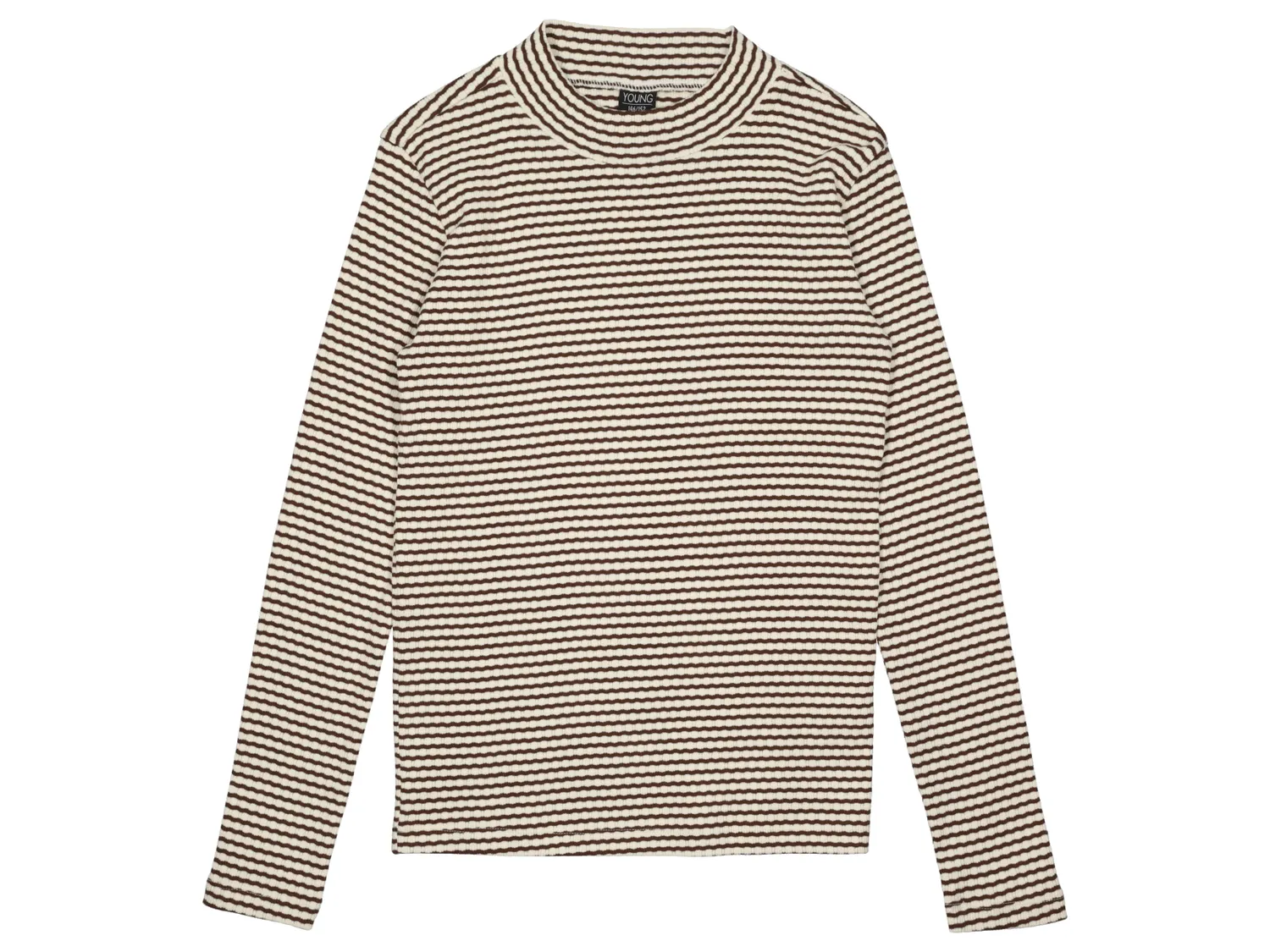 Wibra maglia ragazza righe costine manica lunga cotone