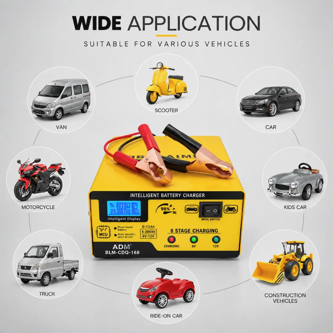 ADAMANTA BLM-CDQ-168 caricabatterie auto 12V/24V 15A LCD