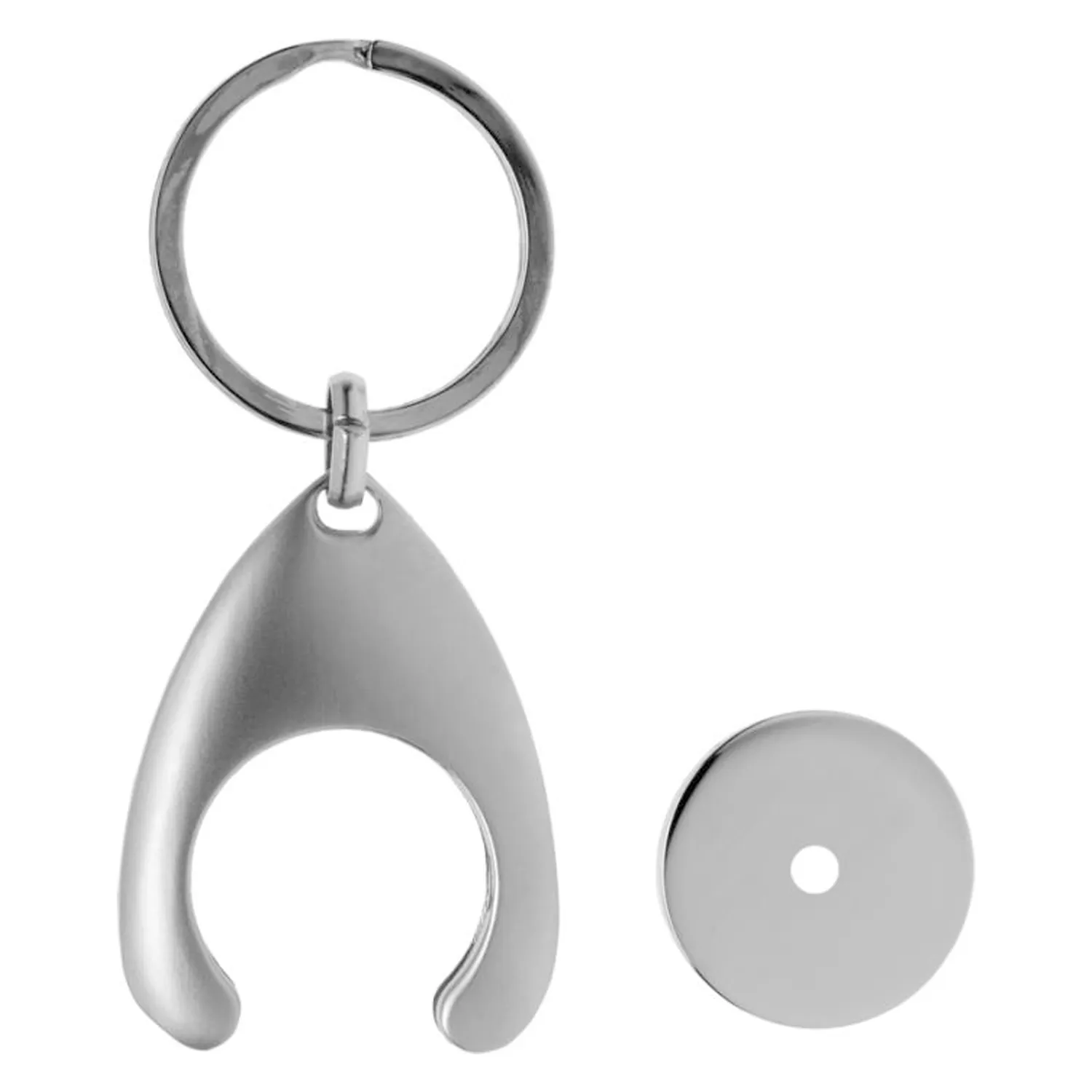 3BPRO Trolley Portachiavi Gettone Carrello Argento Zinco