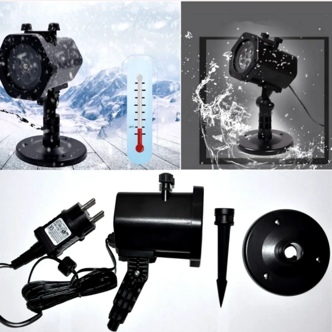 ADAMANTA LED Snowflake Projection Lamp 7059 proiettore fiocchi neve LED bianco