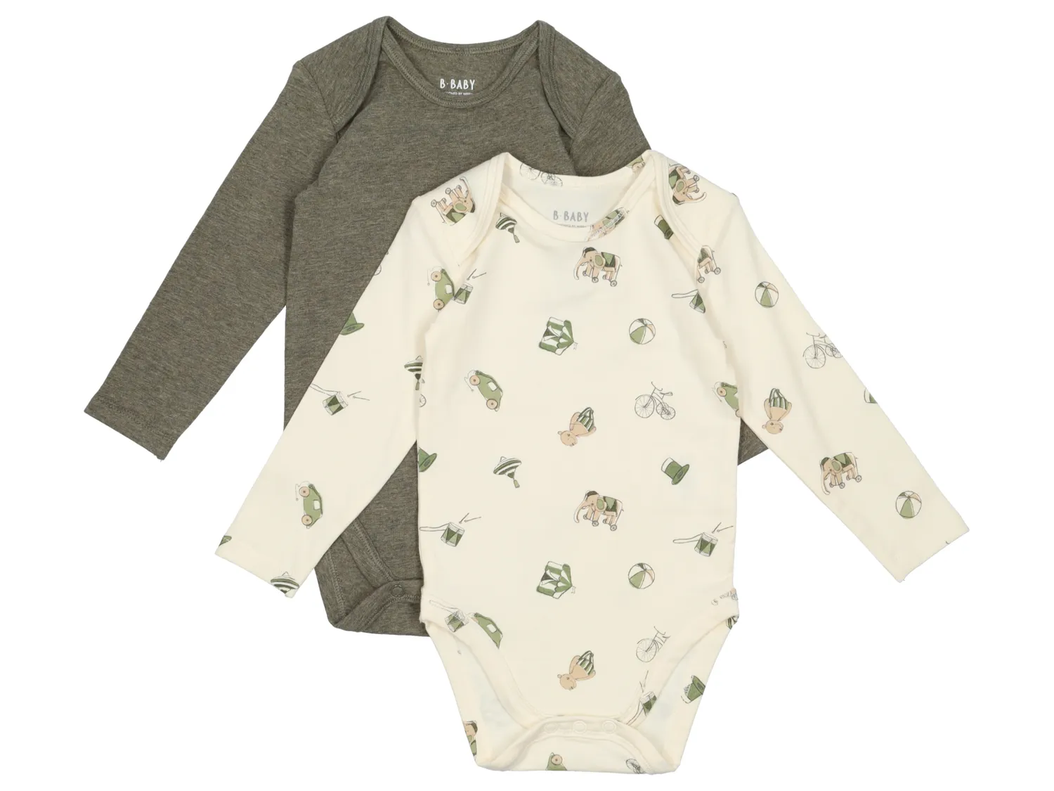 Wibra body neonato in cotone 2 pezzi a maniche lunghe