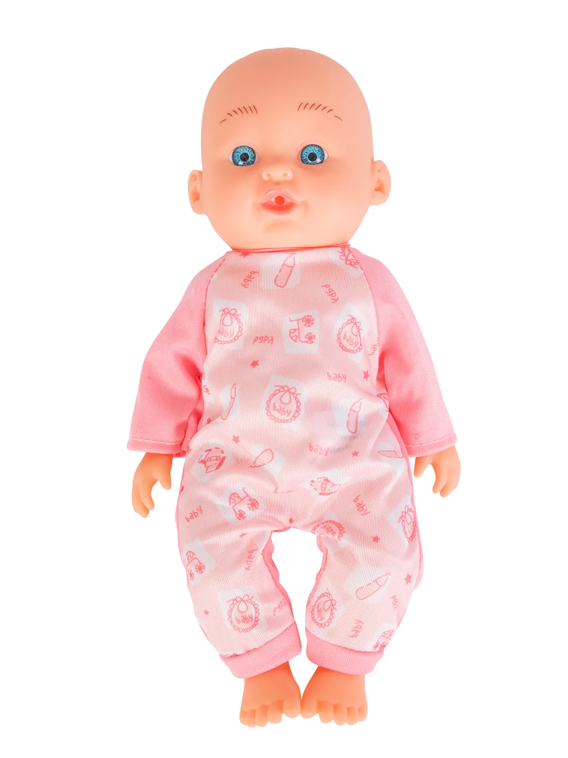 Wibra bambola baby 30 cm con vestito occhi azzurri
