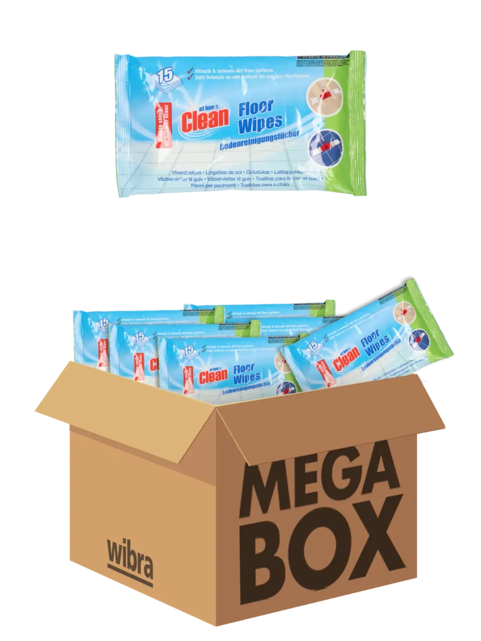Wibra Vloerdoekjes megabox panni pavimento 180 pezzi profumati