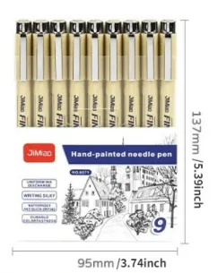 ADAMANTA FINELINER MARKERS FOR SKETCHING set pennarelli fineliner 9 pezzi punta fine