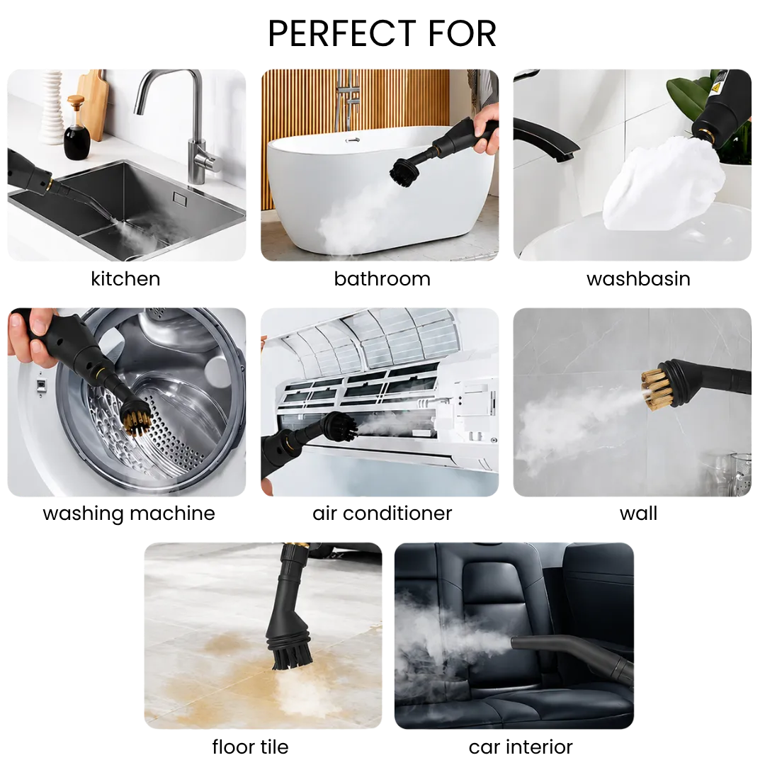 ADAMANTA 2291 Pulitore a Vapore 2500W 6 Accessori