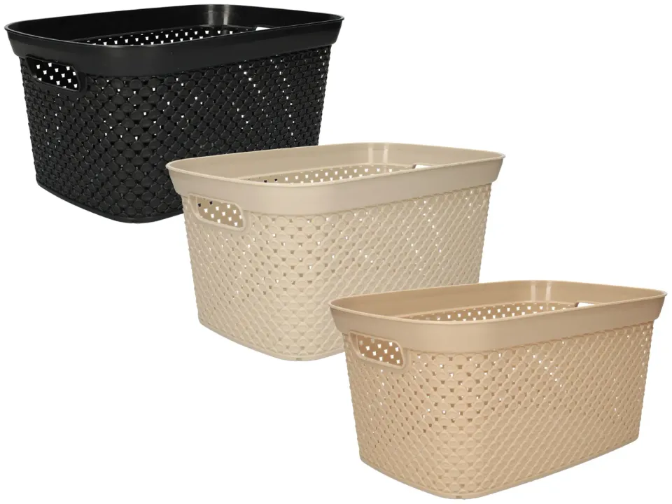 Wibra Cesto Bucato 10 Litri Crema 35x24 cm in PP