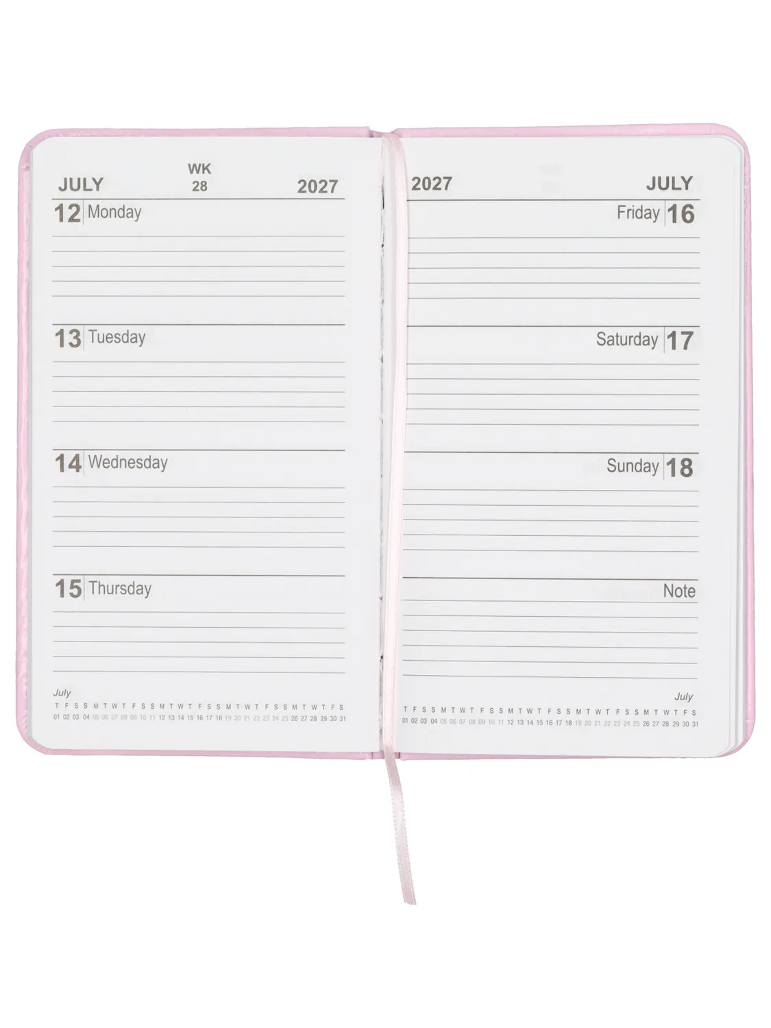 Wibra agenda tascabile 2027 16x9 cm 64 fogli inglese