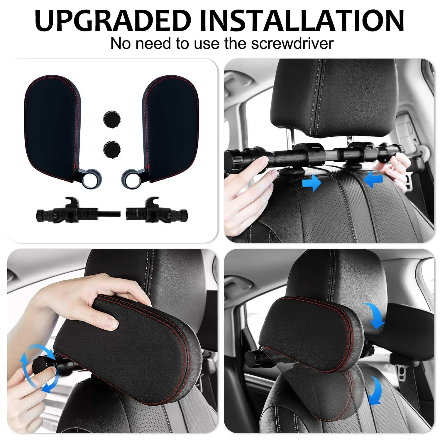 Kaefuys poggiatesta auto 360° memory foam removibile