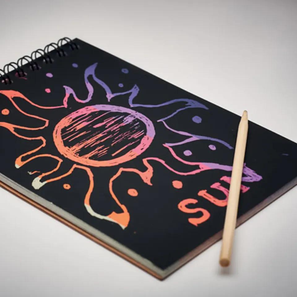 3BPRO MO6699-40 quaderno da grattare kraft con penna in legno