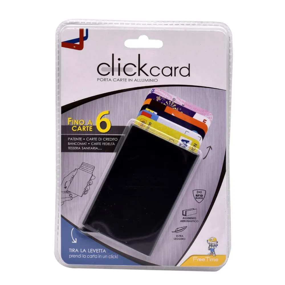 Euromarketing Click Card porta carte ultrasottile RFID assortito