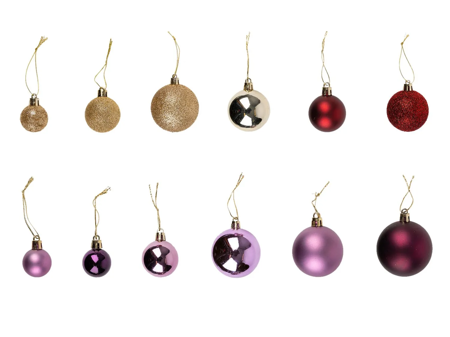 Wibra palline natale mix 21 pezzi 3-6 cm plastica