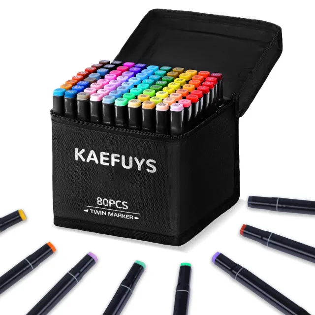 KAEFUYS Pennarelli 80 Colori Doppia Punta Alcool