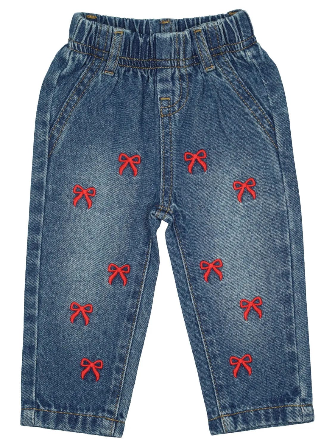 Wibra jeans baby cotone con fiocchetti