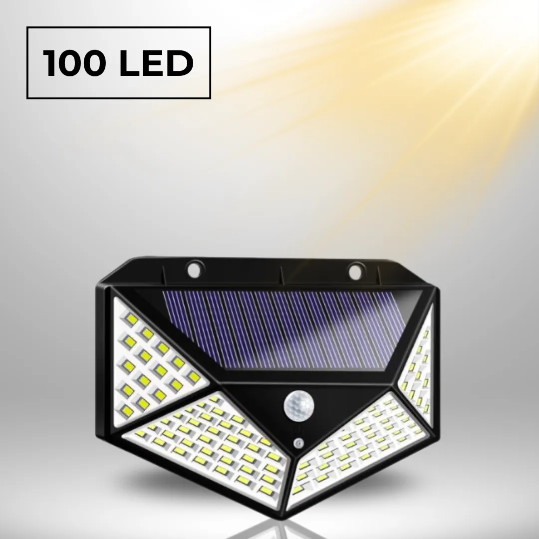 ADAMANTA SH-100 lampada solare parete 100 LED nero