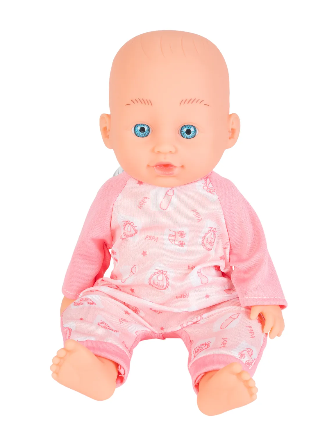 Wibra bambola baby 30 cm con vestito occhi azzurri