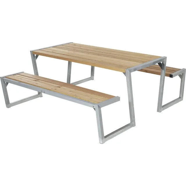 Kaiserkraft set tavolo panche esterno 6 persone legno